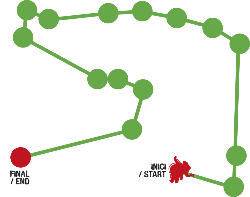 Mapa del recorrido del Circuito Islas Hormigas
